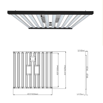 2000umol/S 1000 watts menés élèvent le guide optique mené pour élever les bandes légères pour l'agriculture verticale